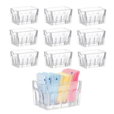 Imagem de Kit 10 Porta Sachê de Açúcar Adoçante Ketchup Molhos de Vidro para Mes