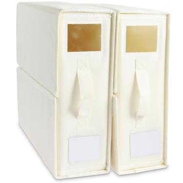 Imagem de Organizador de lençol com 2 peças, organizador de roupa de cama com alça dobrável, caixa de armazenamento de lençóis, tecido Oxford, caixa de armazenamento de roupa de cama com economia de espaço