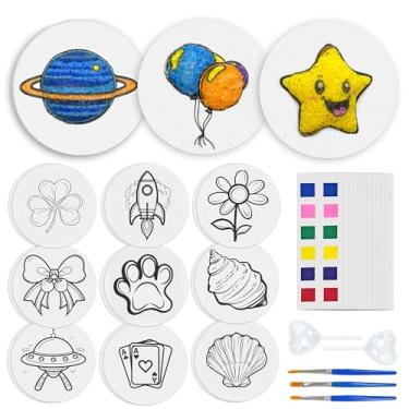 Imagem de Zariocy Kit de pintura de textura de espuma mágica – incluindo 24 peças de papel de textura de espuma, 2 conta-gotas, 3 pincéis e 12 cartões de cores, kit de pintura de textura de efeito 3D mágico