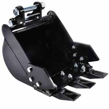 Imagem de TEKKOAUTO Substituição de balde estreito de 300 mm para miniescavadeira de 1-2 toneladas com dentes balde de trincheira de 30,5 cm