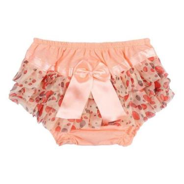 Imagem de Calcinhas Babado Infantil Estampa Lisa Menina Linda Menina Fofa Laço -