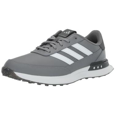 Imagem de adidas Tênis de golfe masculino S2g Spikeless Laced Leather 24, Cinza três/Calçados Branco/Cinza Cinco, 39