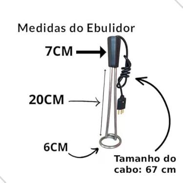 Imagem de Aquecedor Elétrico 1000W 220V Ebulidor Mergulhão Rabo Quente Ferve Água Rápido Portátil Chaleira Viagem Camping