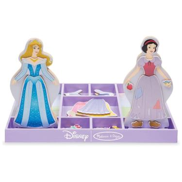 Imagem de Kit Bonecas Magnéticas de Madeira Bela Adormecida e Branca de Neve com Mais de 40 Peças para Crianças Acima de 3 Anos, Melissa & Doug