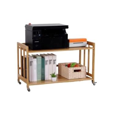 Imagem de URGDWEKJY Suporte de impressora de escritório de madeira maciça armário de colocação estante de livros simples rack de armazenamento de impressora suporte de impressora