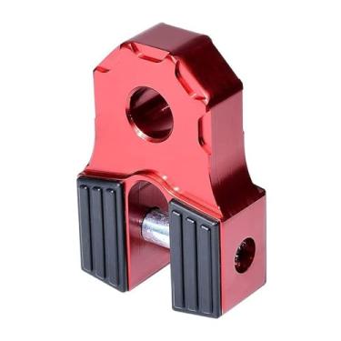 Imagem de KiBcsLic Conector de gancho plano para montagem de manilha de guincho genérico, engate de reboque plano e resistente de alumínio para carros, caminhões e, Vermelho