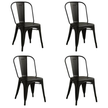 Imagem de Kit 4 Cadeiras De Design Linha Tolix Metal - Preto