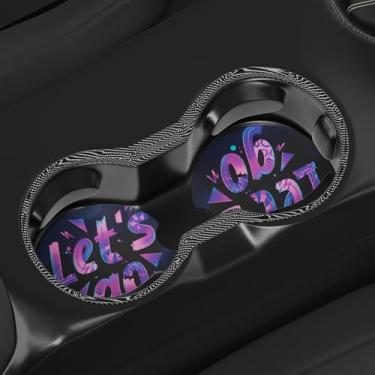 Imagem de Let's Go Porta-copos de carro para jogos, pacote com 2, presentes para amantes de videogames, porta-copos, tapetes antiderrapantes para carro, mesa, bebidas, acessórios de decoração de 6 cm