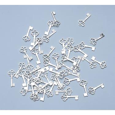 Imagem de 50 peças de mini pingentes de chaveiros para kit de fabricação de joias DIY - Colar, pulseira, chaveiro, corrente, brinco, decoração de festa, one size, Metal, Sem Pedra Preciosa