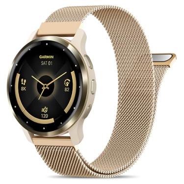 Imagem de EverAct Pulseira de relógio magnética de metal de 22 mm compatível com Garmin Venu 3 de 45 mm/Venu 4 de 45 mm/Venu 2/Vivoactive 4, pulseira de malha de aço inoxidável de liberação rápida para