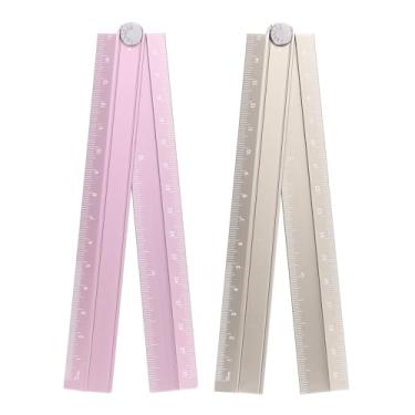 Imagem de Generic 2 réguas retas dobráveis de 30 cm, transferidor métrico de liga de alumínio, régua angular dobrável, ferramenta de medição geométrica com linha angular para escritório de arquiteto e artista