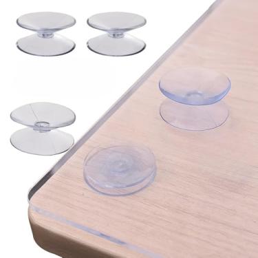 Imagem de 20 peças de ventosas transparentes de plástico antiderrapantes almofadas duplas de vidro de mesa com ventosa fixa para cozinha doméstica de 20 mm