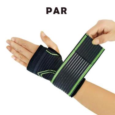 Imagem de Kit 2 Munhequeira Pulso Punho Ajustável Alta Compressão - Armarinhos B