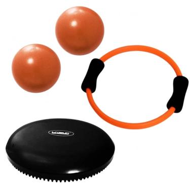 Imagem de Disco Inflavel Equilibrio Preto + Anel Flexivel + 2 Overball para Pilates 25cm
