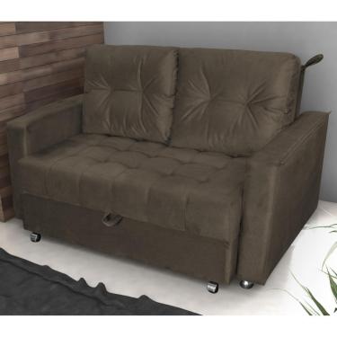 Imagem de Sofá Cama Para Sala De Estar Cross Veludo Marrom