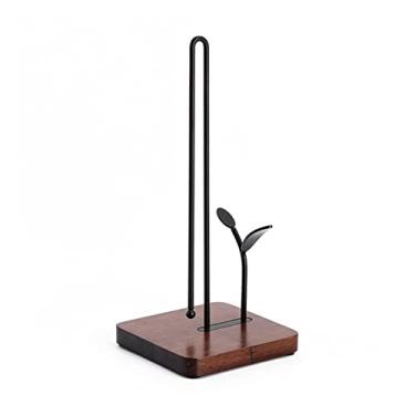 Imagem de YWangQiang Dispensador de toalha de papel de cozinha suporte de rolo de toalha de papel de madeira suporte de toalha de papel de bancada suporte de plástico para cozinha rack de rolo de cozinha fácil