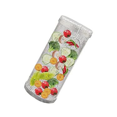 Imagem de Cesta de churrasqueira de aço inoxidável, utensílios de cozinha de piquenique para acampamento, acessórios de grelha, 30 x 10 x 10 cm, 6 peças