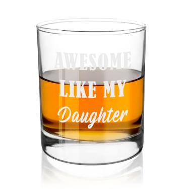 Imagem de Gifts for Dad from Daughter - Presentes para papai Awesome Like My Daughter Copos de uísque Whisky 283.5 g Presente engraçado de Natal Aniversário Sentimental Presente de Dia dos Pais para Papai Pai