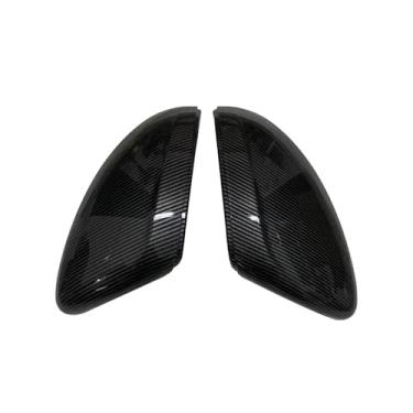 Imagem de Compatível com Peugeot 208/2008 2012-2018 capa de espelho retrovisor de porta lateral guarnições acessórios de carro substituição do lado esquerdo + direito (preto)