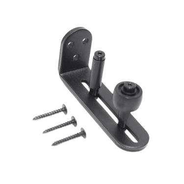 Imagem de Generic Ferragens para portas de celeiro, montagem na parede, com roldana inferior ajustável, e de fácil instalação, ideal para banheiros