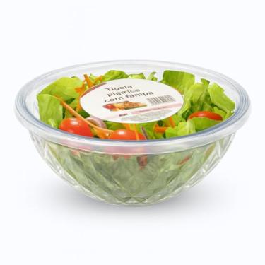 Imagem de Vasilha Pote Hermético de Plastico texturizado Redondo com Tampa 3 Litros Pote Organizador para Alimentos Saladas