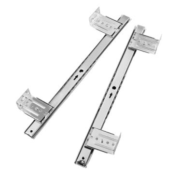 Imagem de Ysyqkn Trilhos Deslizantes para Teclado Sob a Mesa, em aço Reforçado, para Móveis E Armários, com Suporte de Altura Ajustável, Conjunto de 35,5 Cm (14 Polega, 27mm Prata 5 Alturas