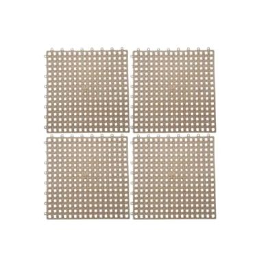 Imagem de Kit 4 Pisos Emborrachados Antiderrapantes 30x30 cm para Banheiro e Sauna(Bege)