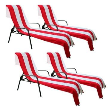 Imagem de Superior Capa de cadeira de lounge de algodão Cabana, capas para móveis de toalha/espreguiçadeira, tecido felpudo, praia, spa, acessórios de natação, capa de cadeira de piscina, macia, secagem rápida