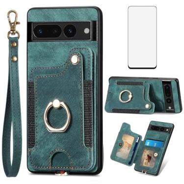 Imagem de Capa de celular para Google Pixel 7 Pro 5G capa carteira com protetor de tela e alça de pulso RFID suporte de cartão de crédito anel acessórios para celular Pixel7Pro Pixel7 XL Seven 7Pro 6.7 mulheres
