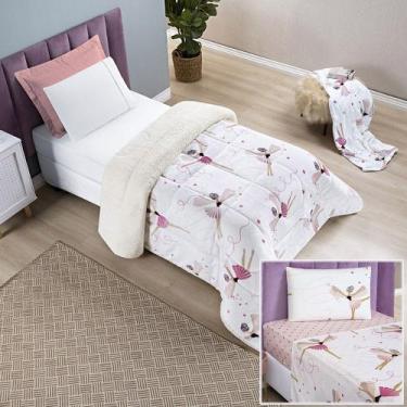 Imagem de Kit Coberdrom + Jogo de Cama Bouti Kids Solteiro 04 Peças 100% Poliést