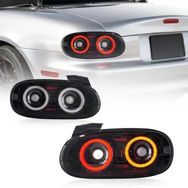 Imagem de Archaic Luzes traseiras compatíveis com Mazda Miata MX-5 conversível 2ª geração NB 1999-2005, com animação de inicialização, refletor embutido, Plug & Play, par