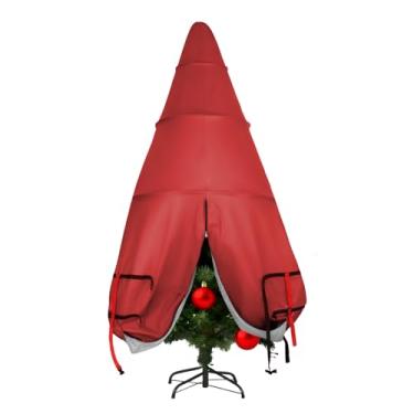 Imagem de FAMIROSA Bolsa de armazenamento vertical para árvore de Natal de 2,7 m, capas de árvore de Natal pop-up para armazenamento de árvores artificiais montadas, sacos de árvore de férias dobráveis