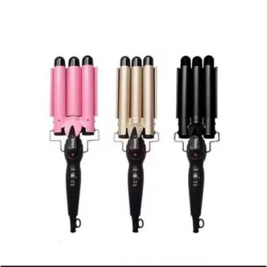 Imagem de Chapinha Ondulador Formador Triplo 22mm Modelador de Cachos Onda Cabelo Cerâmica 200°C(Aleatório)