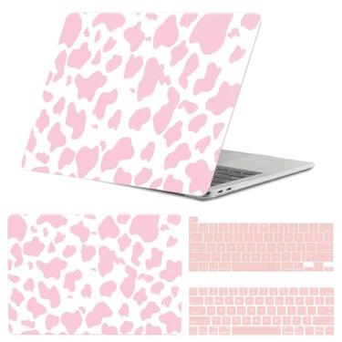 Imagem de GABraden Compatível com MacBook Pro 13 polegadas, 2020 2019 2018 2017 2016 (A2338 M1/A2159/A2251/A2289/A1989/A1706) com Touch ID e 2 protetores de teclado, capa rígida para laptop (vaca rosa)