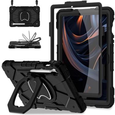 Imagem de Scnioy Capa para Samsung Galaxy Tab S10 Lite / S10 FE / S9 FE 10,9 polegadas e Galaxy Tab S9 11 polegadas, capa robusta para tablet Samsung S10 com suporte para caneta, suporte giratório 360, alça de