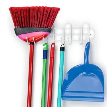 Imagem de Porta Vassouras 8 Ganchos Branco - Arthi