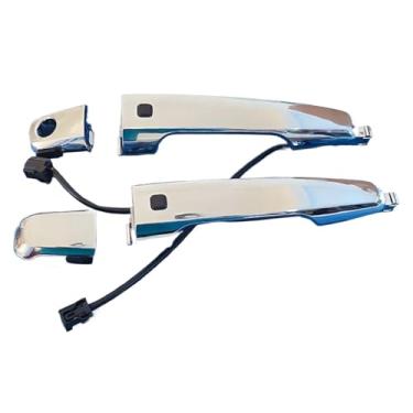 Imagem de Maçaneta externa da porta compatível com Mitsubishi L200 Triton 2015-2018, equipada com sensores e botões cromados.(Outer side left)