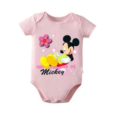 Imagem de Macacão De Bebê Mickey Mouse 100% Algodão Para Recém-Nascidos De 0 a 1