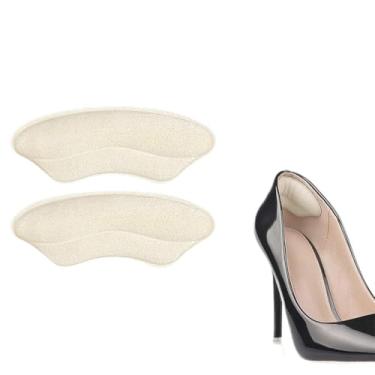 Imagem de Almofadas de salto para sapatos muito grandes, inserções para mulheres, punhos de calcanhar para mulheres e homens, protetores de almofadas para sapatos soltos, enchimentos confortáveis (bege, preto