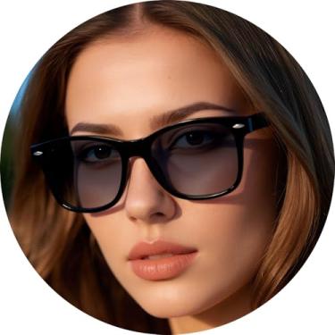 Imagem de Óculos de sol para homens e mulheres, armação quadrada clássica, óculos retrô casuais para viagens, atividades ao ar livre, dirigir, festa, Preto