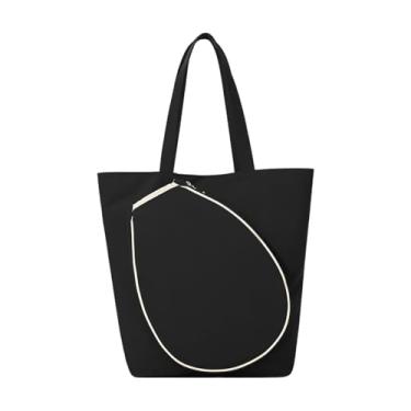 Imagem de RNXRZANK Bolsa de Tênis Versátil em Nylon Impermeável, com Grande Capacidade E Leveza, Ideal para Guardar Raquetes E Transportar Objetos. Perfeita para Compras, Preto