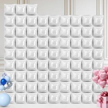 Imagem de 100 balões quadrados a granel - Kit de parede de balão geométrico cintilante metálico de luxo - Pano de fundo de festa grande dupla face para aniversários, casamentos, decorações de aniversário (75