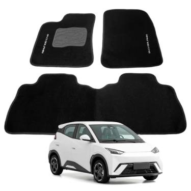 Imagem de Tapete Automotivo para BYD Dolphin Mini 2023 a 2026 Carpete 3 Peças Traseiro Inteiriço com Bordado