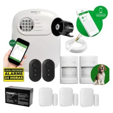 Imagem de Kit Alarme Híbrido Intelbras ANM 24 NET com 5 Sensores 2 Pet e 100m de
