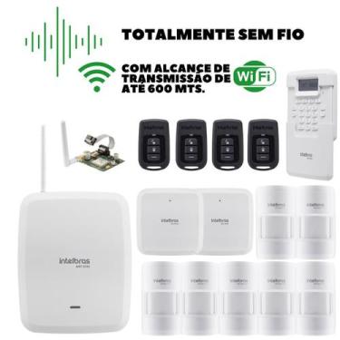 Imagem de Kit Alarme Intelbras AMT 8000 Com 7 Sensores de Movimento PET, Módulo 