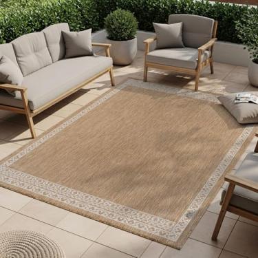 Imagem de Tapete lavável ao ar livre, 15,5 x 23,5 cm, tapetes modernos, para ambientes externos, padrão de bordado, sem queda, impermeável, fácil de limpar, pátio, varanda, sala de estar, quarto, jardim, RV