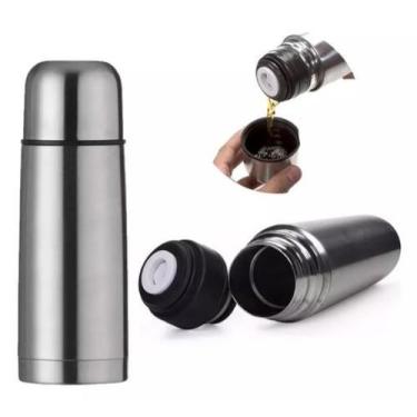 Imagem de Garrafa Térmica Inox 400ml Com Click Top - Quente Frio Café Água Chá c