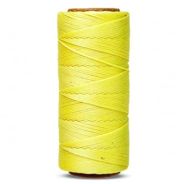 Imagem de Cordão Encerado Preto, 1mm, 100 Metros, para Artesanato e Costura (Amarelo Bebê - N°: 104)