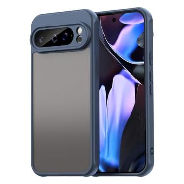 Imagem de Capa para celular Google Pixel 9 Pro XL, sem impressões digitais/arranhões, fina, resistente para Google Pixel 9 Pro XL, capa translúcida fosca rígida de policarbonato macio TPU híbrido, proteção