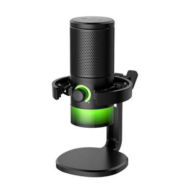 Imagem de Luocute Microfone USB, Cápsula Condensadora de 14 Mm de Alta Sensibilidade, Interface Tipo C, Iluminação RGB Integrada No Chip da Placa de Som, Reprodução Sem Fio Com Botão Codificador